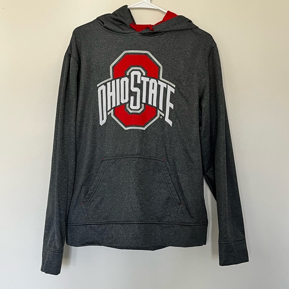 Ohio State Buckeyes Unisex Hoodie Size Med Scarlet Red And Grey